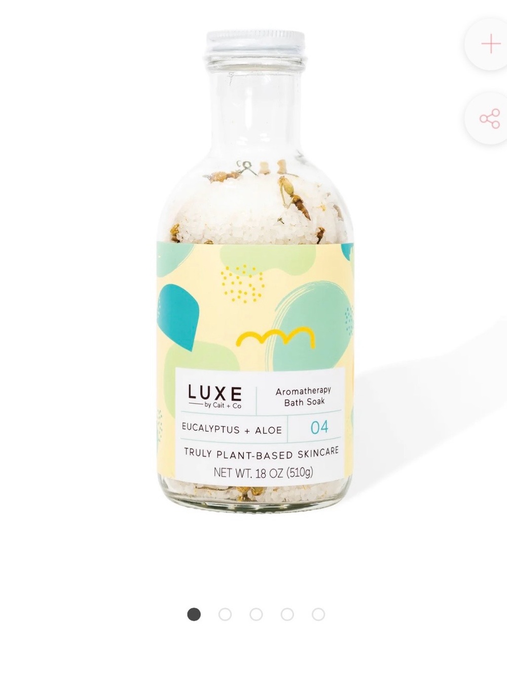 Bath Salts- Eucalyptus + Aloe Bath Soak — Yellow/Teal Bottle